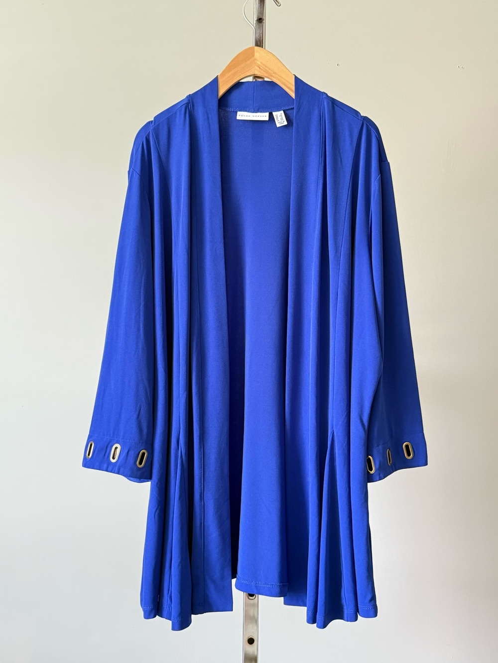 Susan Graver Liquid Knit Royal Blue Duster Cardigan 1X